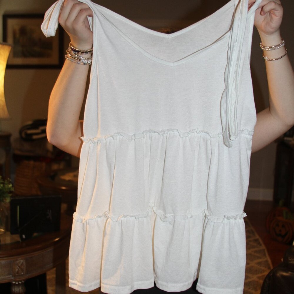 Womens White Tank Blouse XXL